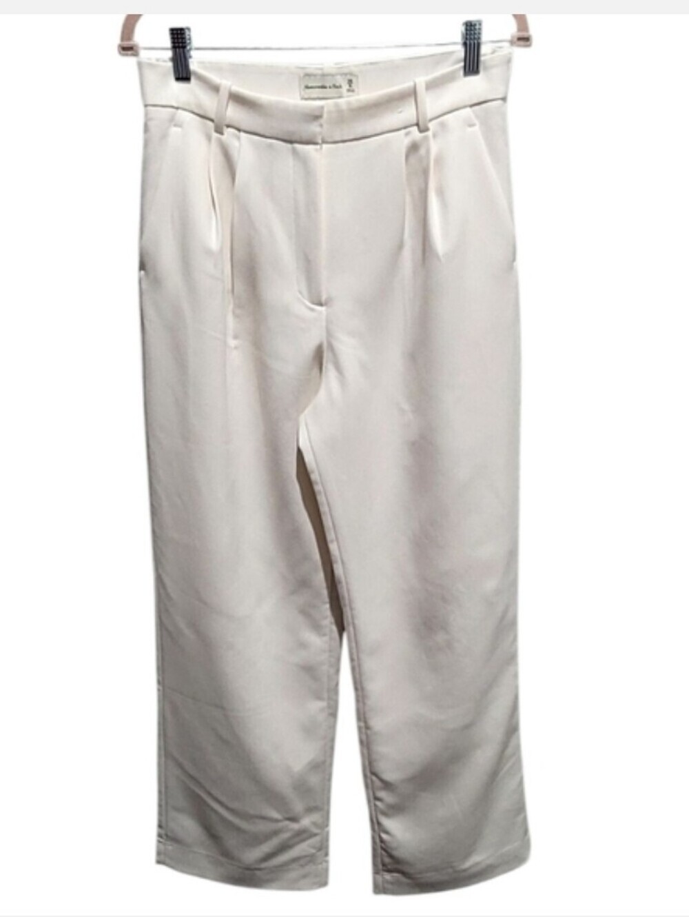 Abercrombie & Fitch Cream Wide Leg Pants Size 29 High Rise Casual